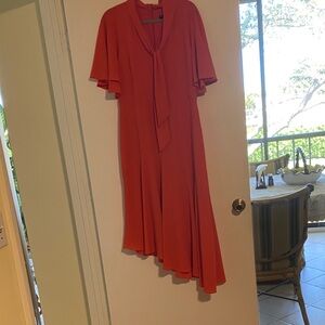 Maggy London Vibrant Orange Asymmetrical Dress